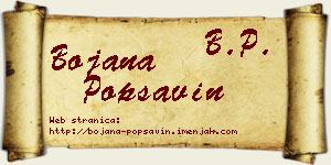 Bojana Popsavin vizit kartica